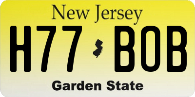 NJ license plate H77BOB
