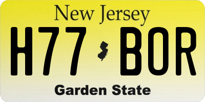 NJ license plate H77BOR