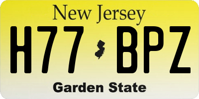 NJ license plate H77BPZ