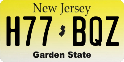 NJ license plate H77BQZ