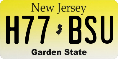 NJ license plate H77BSU