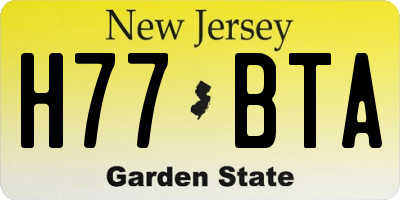 NJ license plate H77BTA