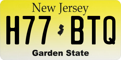 NJ license plate H77BTQ
