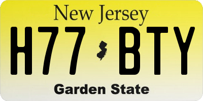 NJ license plate H77BTY