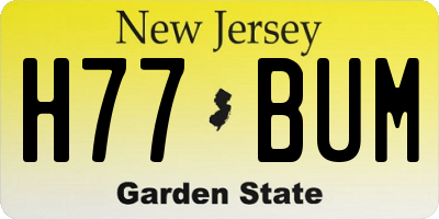NJ license plate H77BUM