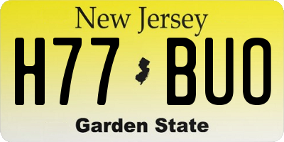 NJ license plate H77BUO