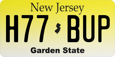 NJ license plate H77BUP