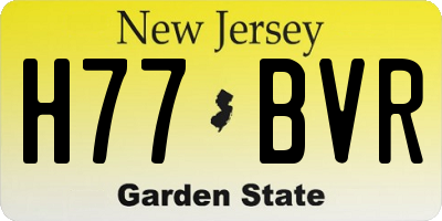 NJ license plate H77BVR
