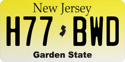 NJ license plate H77BWD