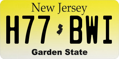 NJ license plate H77BWI
