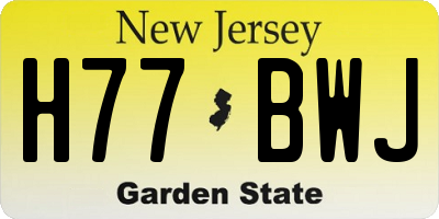 NJ license plate H77BWJ