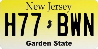 NJ license plate H77BWN