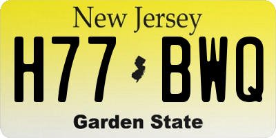 NJ license plate H77BWQ
