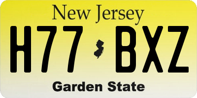 NJ license plate H77BXZ