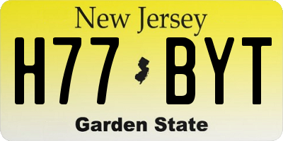 NJ license plate H77BYT