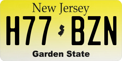 NJ license plate H77BZN