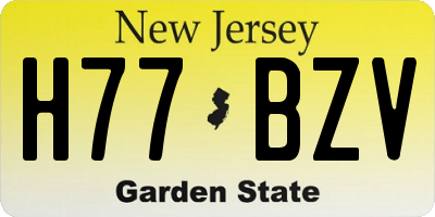 NJ license plate H77BZV