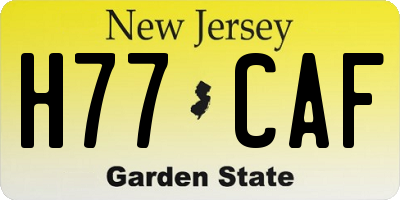 NJ license plate H77CAF