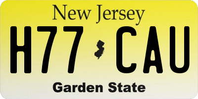 NJ license plate H77CAU