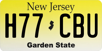 NJ license plate H77CBU