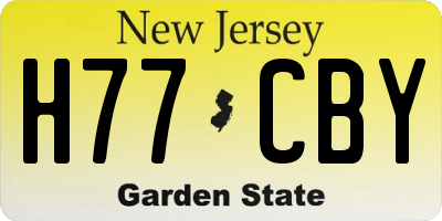 NJ license plate H77CBY