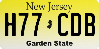 NJ license plate H77CDB