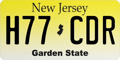NJ license plate H77CDR