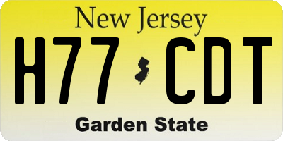 NJ license plate H77CDT
