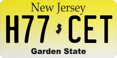 NJ license plate H77CET