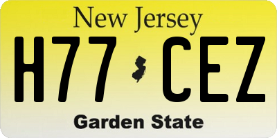NJ license plate H77CEZ