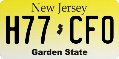 NJ license plate H77CFO