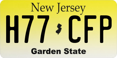 NJ license plate H77CFP