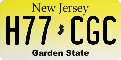 NJ license plate H77CGC