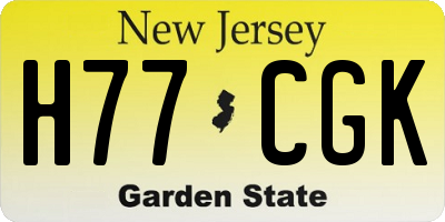 NJ license plate H77CGK