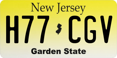 NJ license plate H77CGV