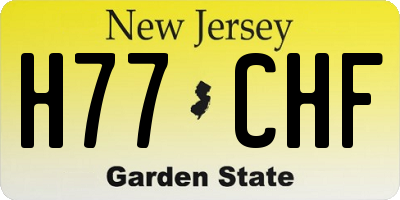 NJ license plate H77CHF