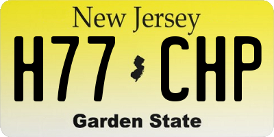 NJ license plate H77CHP