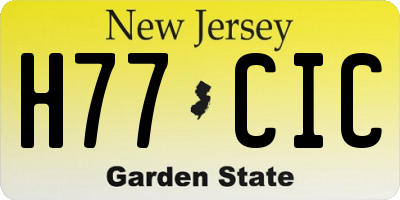 NJ license plate H77CIC