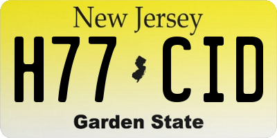 NJ license plate H77CID
