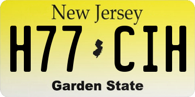 NJ license plate H77CIH