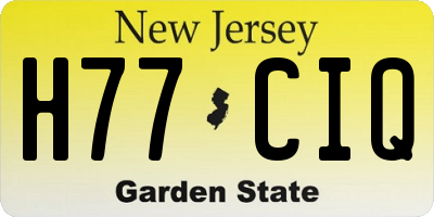 NJ license plate H77CIQ