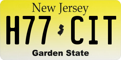NJ license plate H77CIT