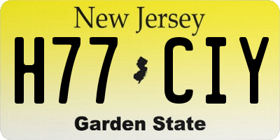 NJ license plate H77CIY
