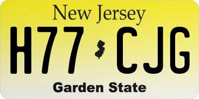NJ license plate H77CJG