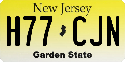 NJ license plate H77CJN