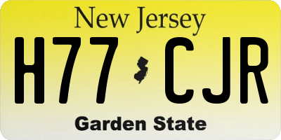 NJ license plate H77CJR