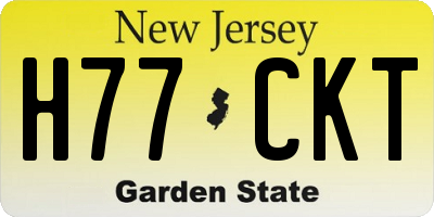 NJ license plate H77CKT