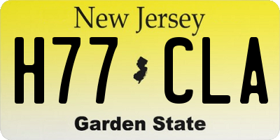 NJ license plate H77CLA