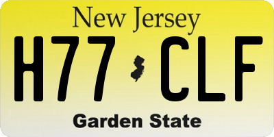NJ license plate H77CLF