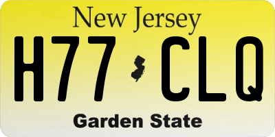 NJ license plate H77CLQ